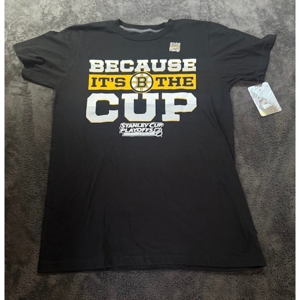 Boston Bruins NHL 2018 Stanley Cup Playoffs Tee‎ Mens Black Because Its The Cup